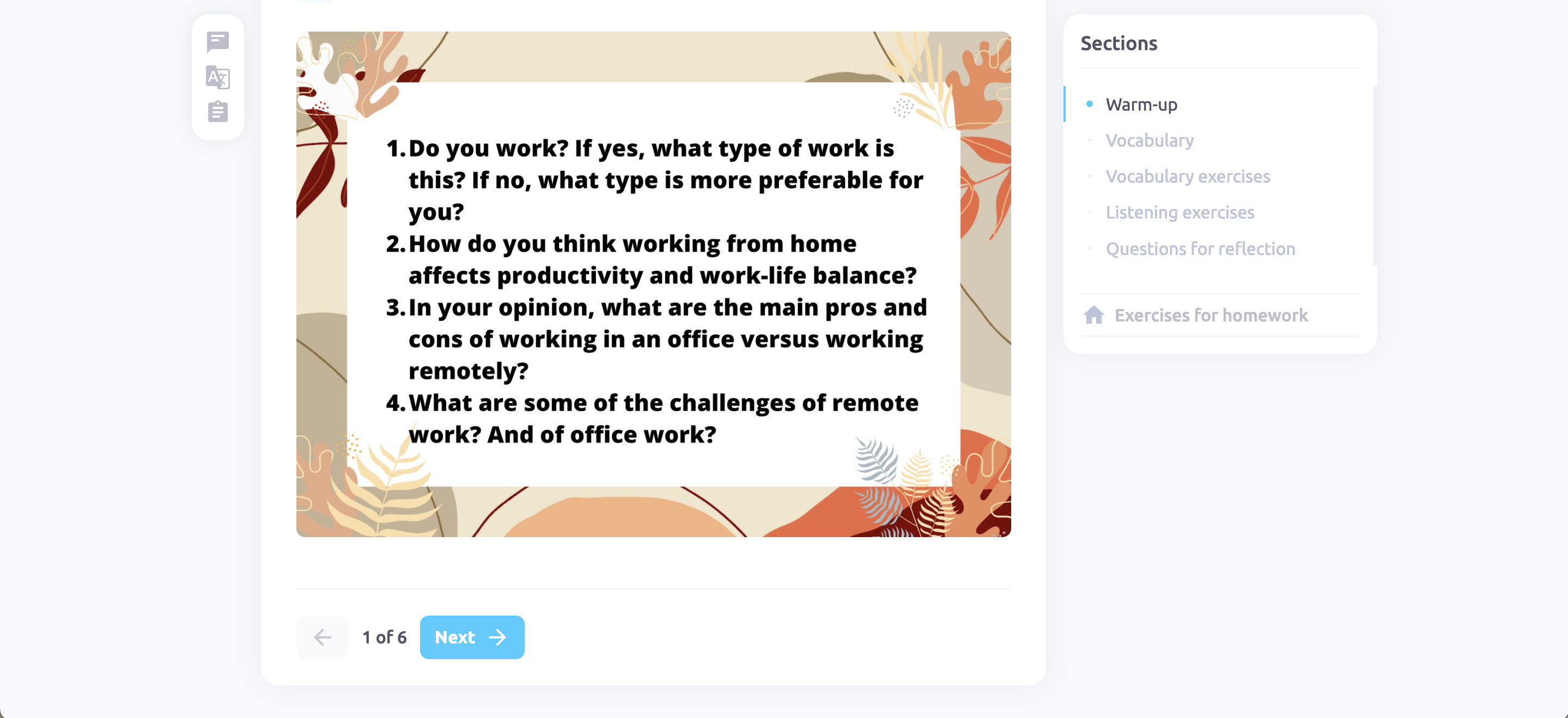 Готовый урок на Edvibe Office work VS Remote work | Second Image