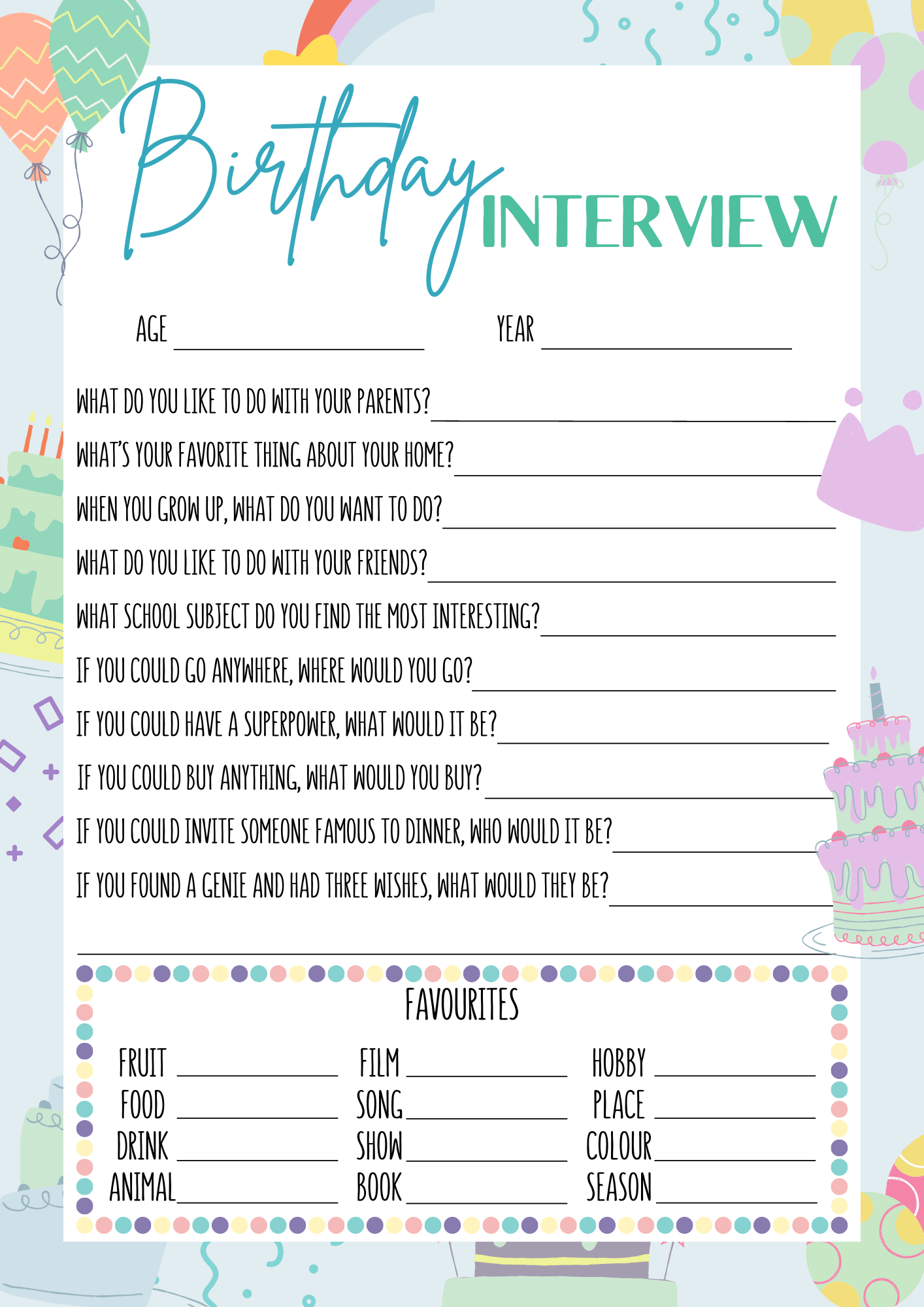 Birthday Interview | First Image